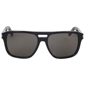 Yves Saint Laurent SL 87 Rectangular Unisex Sunglasses in Black/Grey